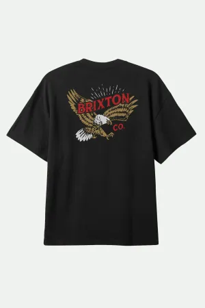 Keller S/S Standard T-Shirt - Black Worn Wash Brixton
