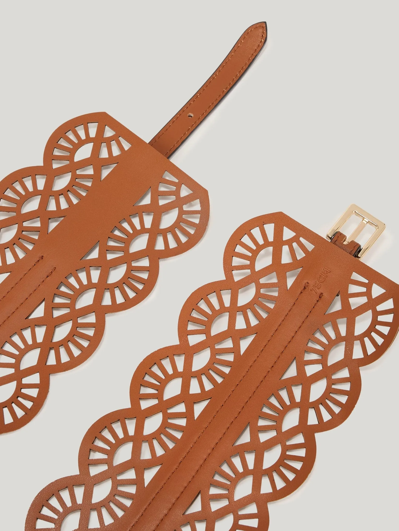 K/ESSENTIAL FAN WIDE BELT DARK TAN