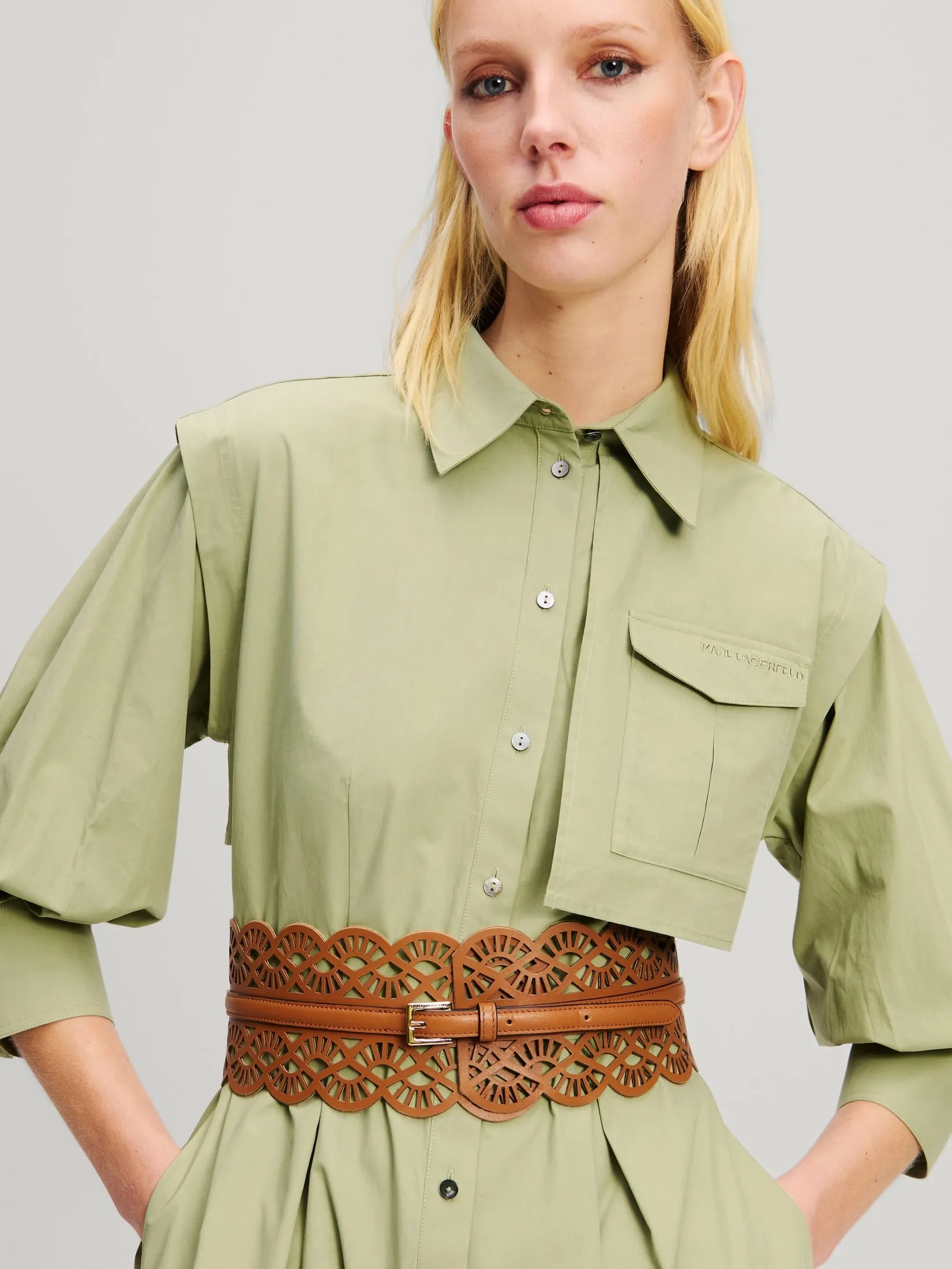 K/ESSENTIAL FAN WIDE BELT DARK TAN