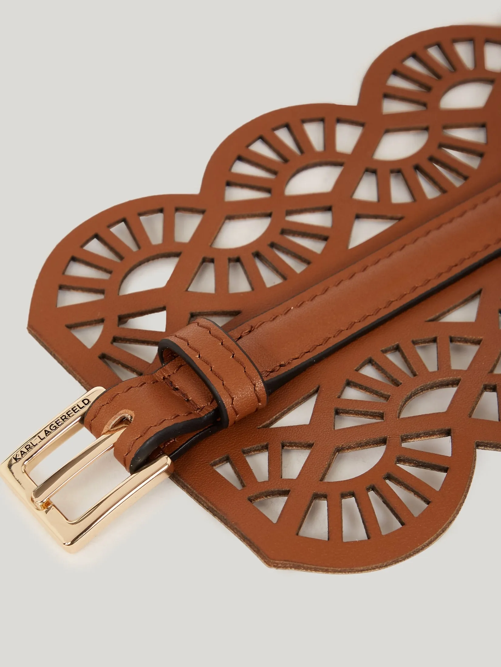 K/ESSENTIAL FAN WIDE BELT DARK TAN