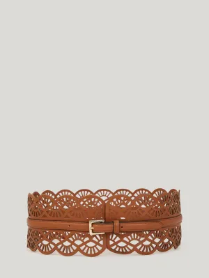 K/ESSENTIAL FAN WIDE BELT DARK TAN