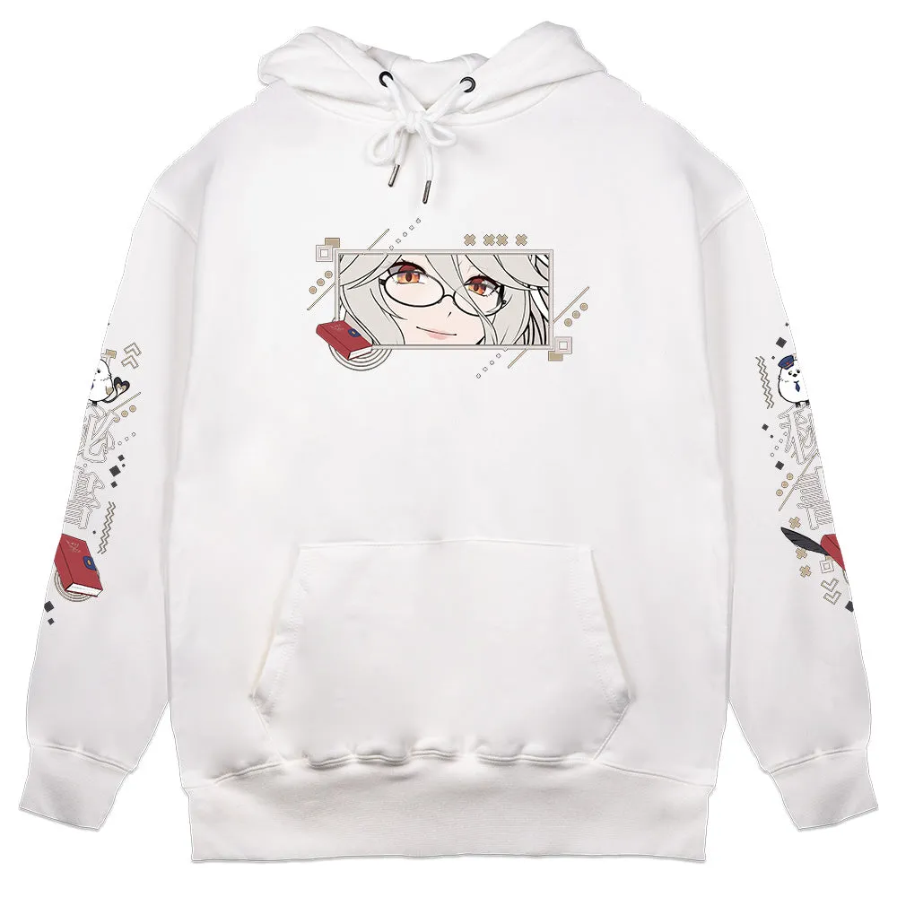 KiraHishotori Bird Secretary White Hoodie