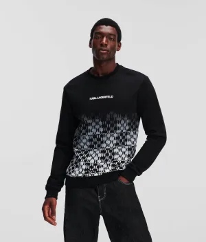 KL MONOGRAM CHECKED DEGRAD SWEATSHIRT