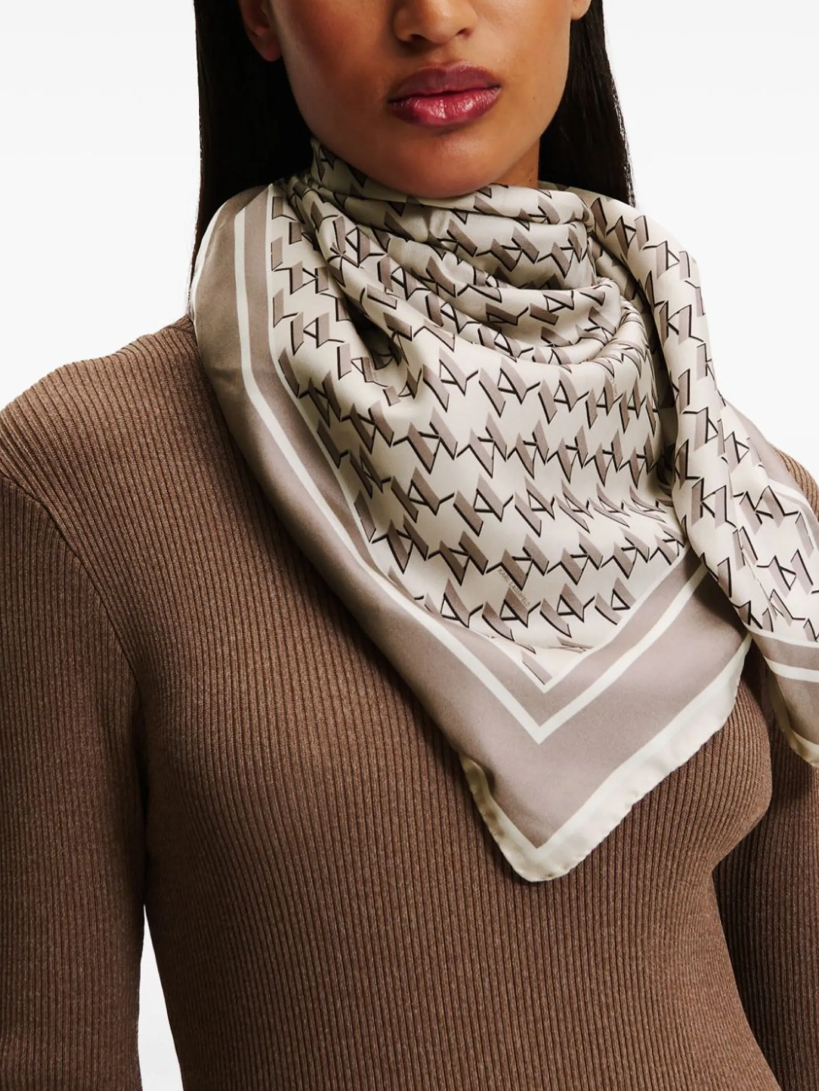 KL MONOGRAM SILK SCARF