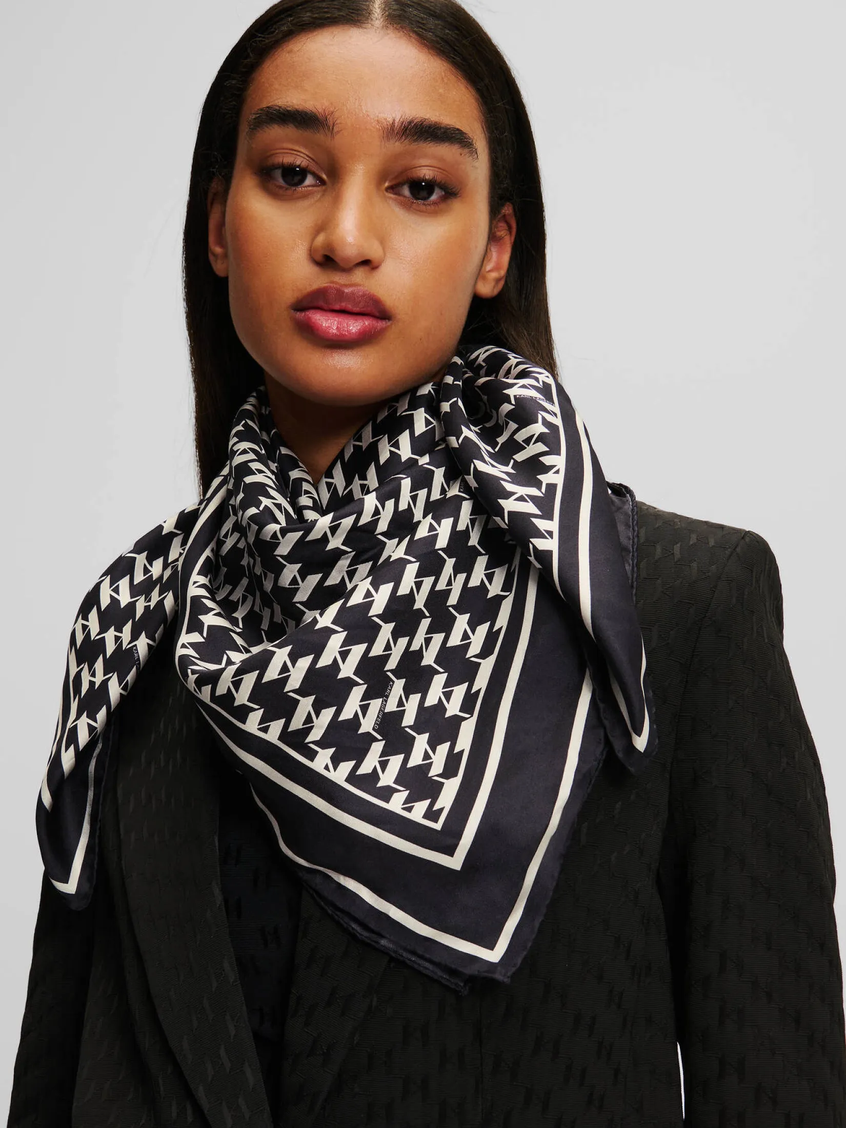 KL MONOGRAM SILK SCARF