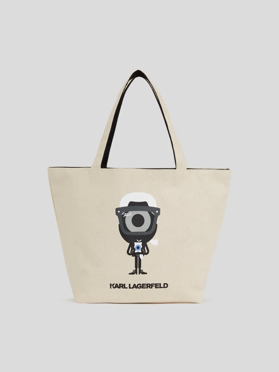 KL X DARCEL DISAPPOINTS REVERSIBLE CANVAS SHOPPER