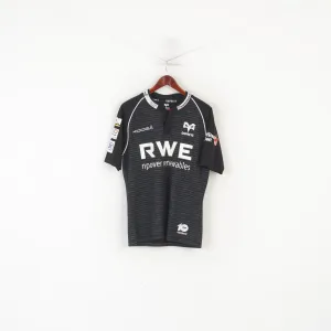 Kooga Ospreys Men SML Shirt Black Rugby Union Sportswear Jersey Top