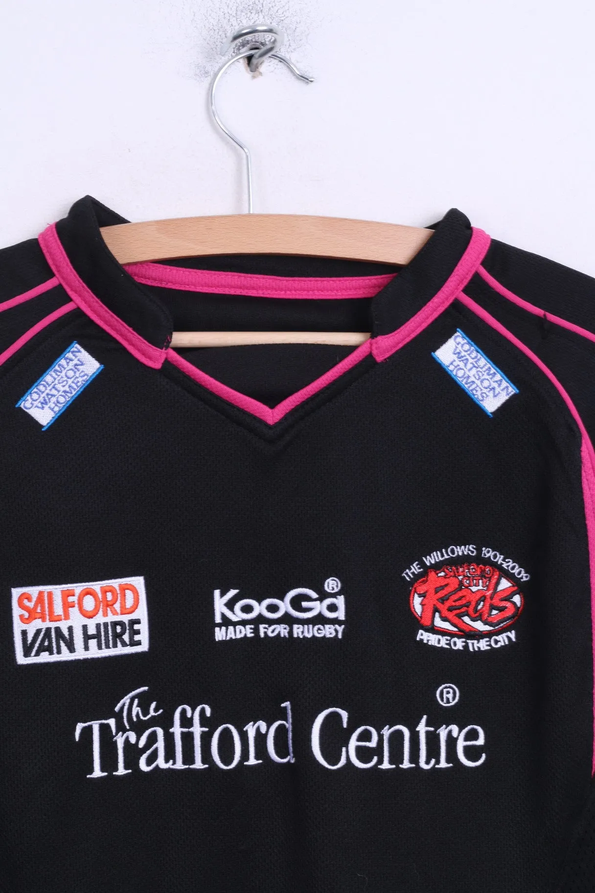 Kooga Salford City Reds Boys L Shirt Black Sport Salford Van Hire