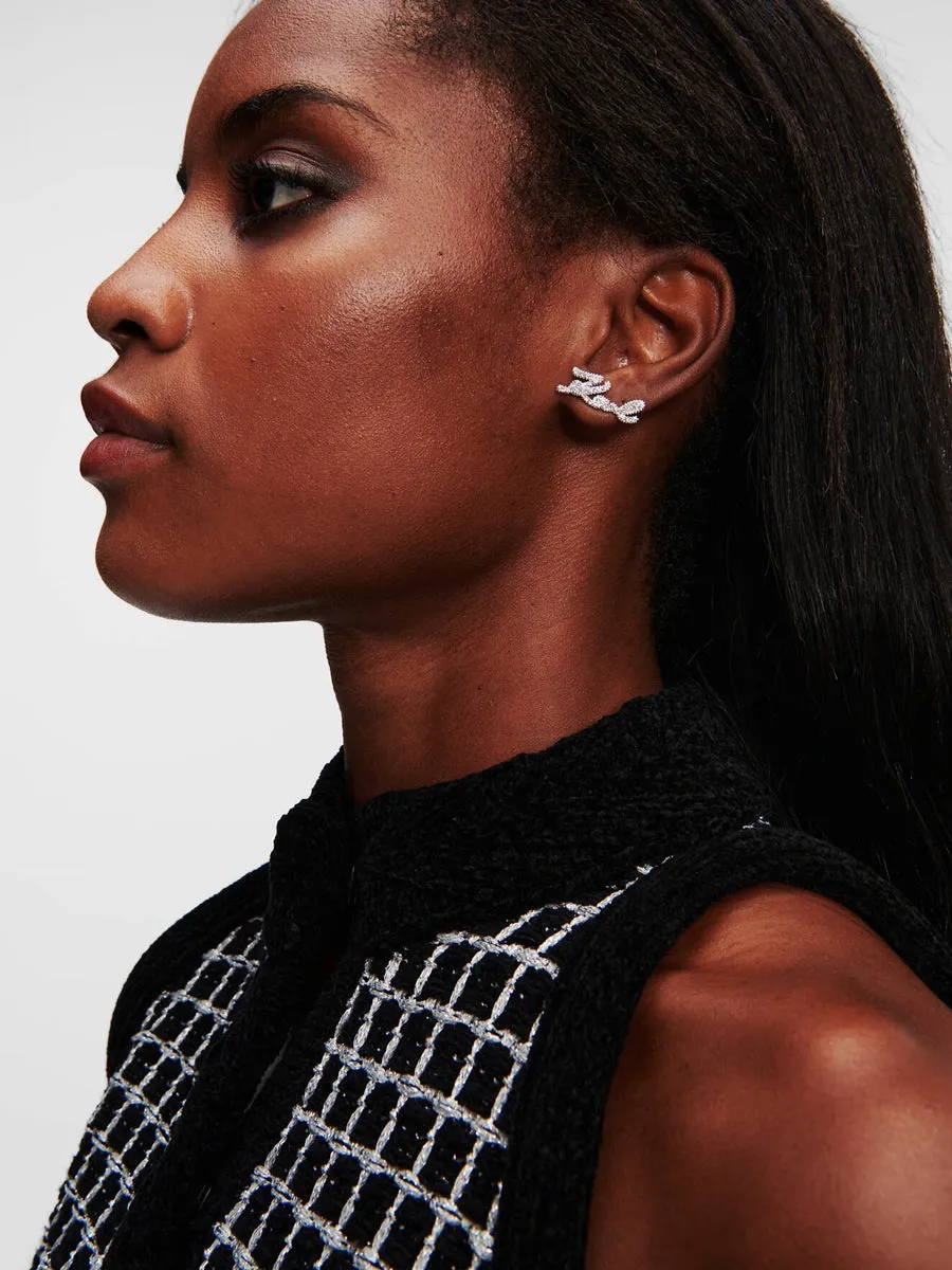 K/SIGNATURE PAV STUD EARRINGS