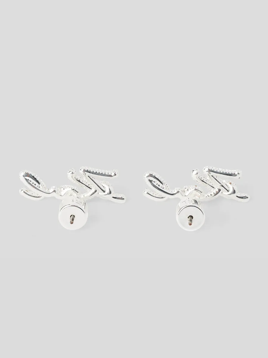 K/SIGNATURE PAV STUD EARRINGS