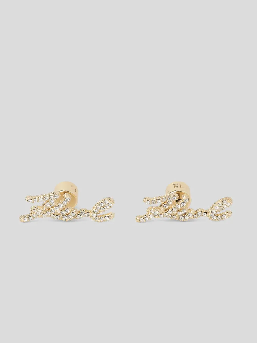 K/SIGNATURE PAV STUD EARRINGS