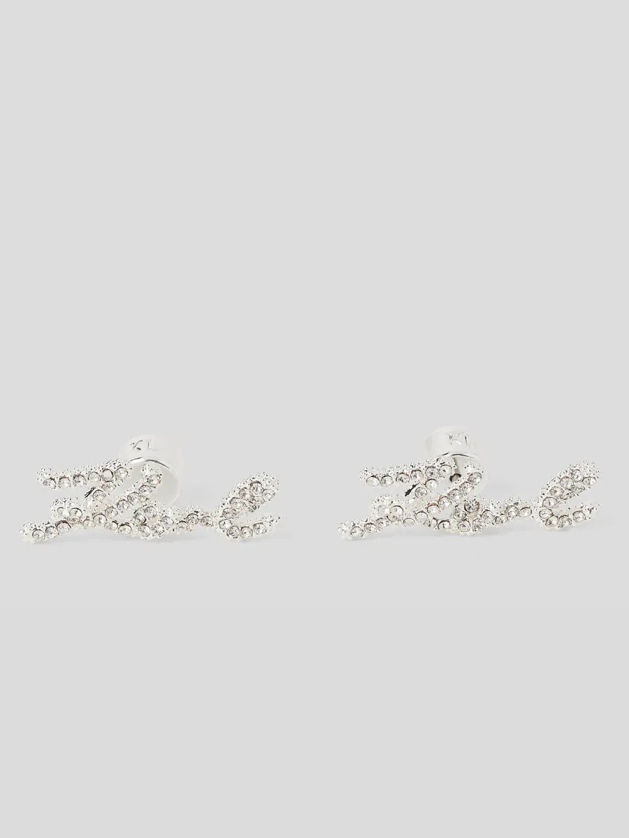 K/SIGNATURE PAV STUD EARRINGS