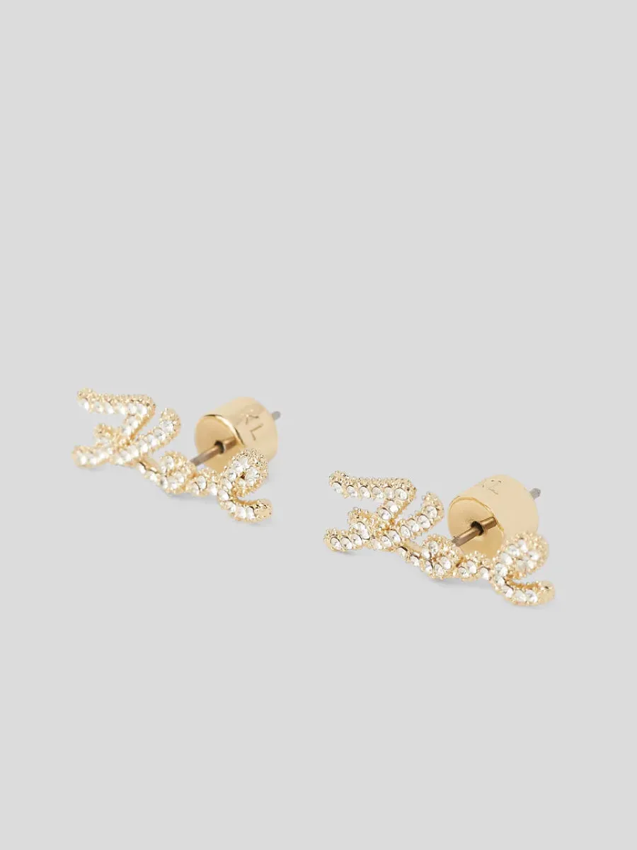 K/SIGNATURE PAV STUD EARRINGS