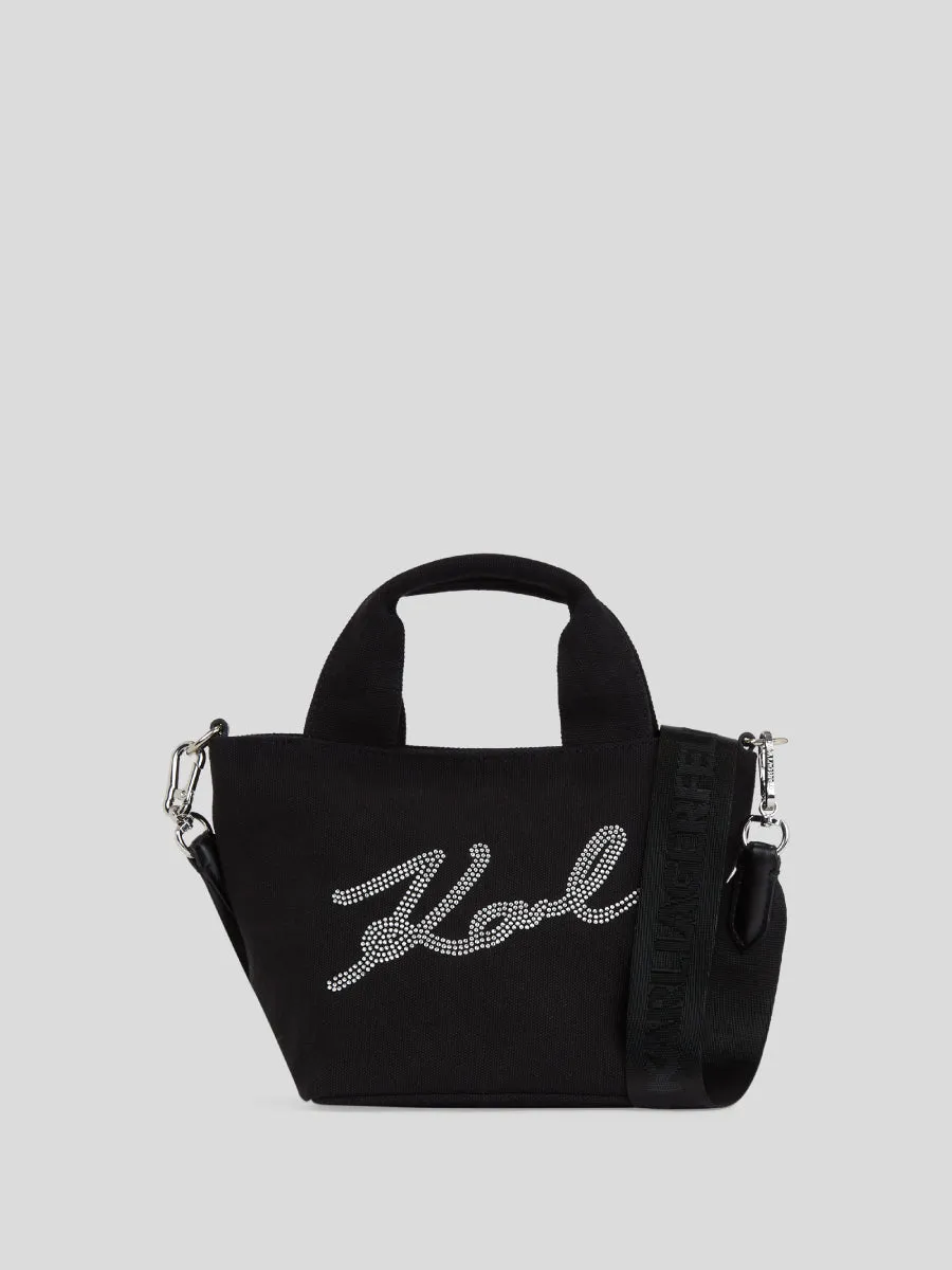 K/SIGNATURE RHINESTONE SMALL SHOPPER