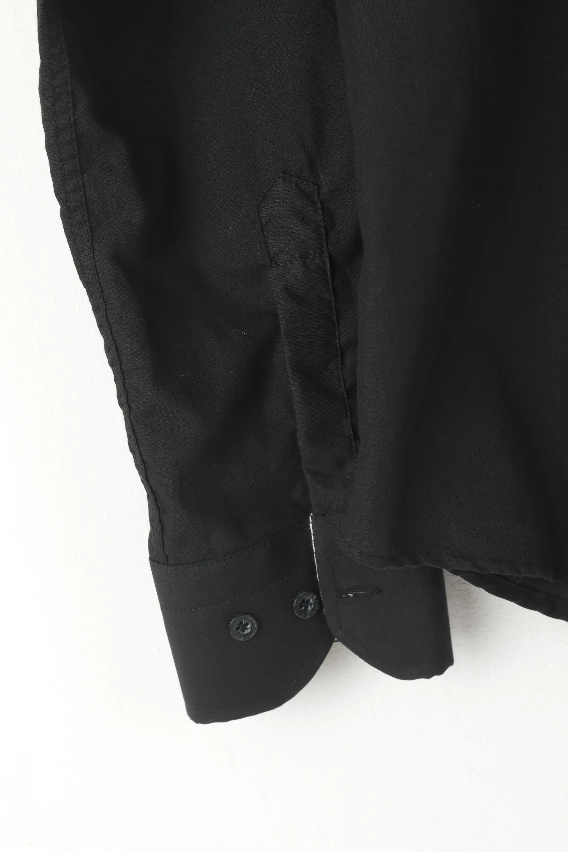 La Martina Men S Casual Shirt Black Slim Fit Cotton Buenos Aires #3 Polo Team Top