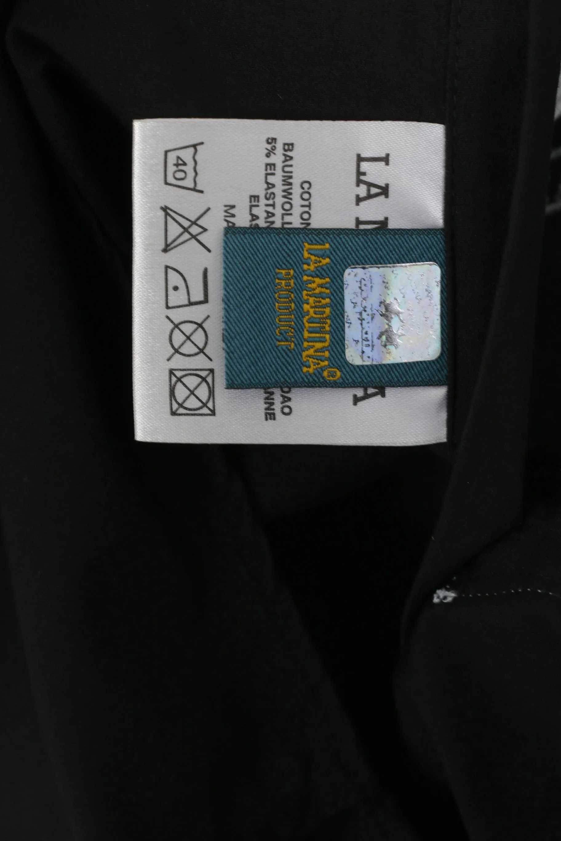 La Martina Men S Casual Shirt Black Slim Fit Cotton Buenos Aires #3 Polo Team Top