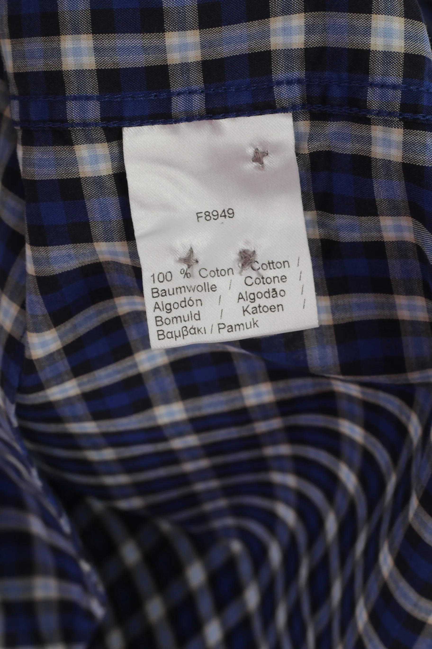 Lacoste Men 39 S/M Casual Shirt Blue Check Cotton Refular Fit Long Sleeve Top