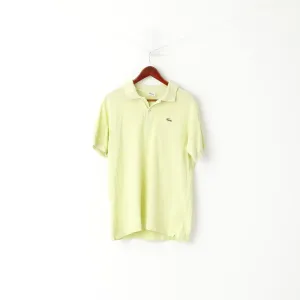 Lacoste Men 4 M Polo Shirt Lime Cotton Plain Short Sleeve Casual Top
