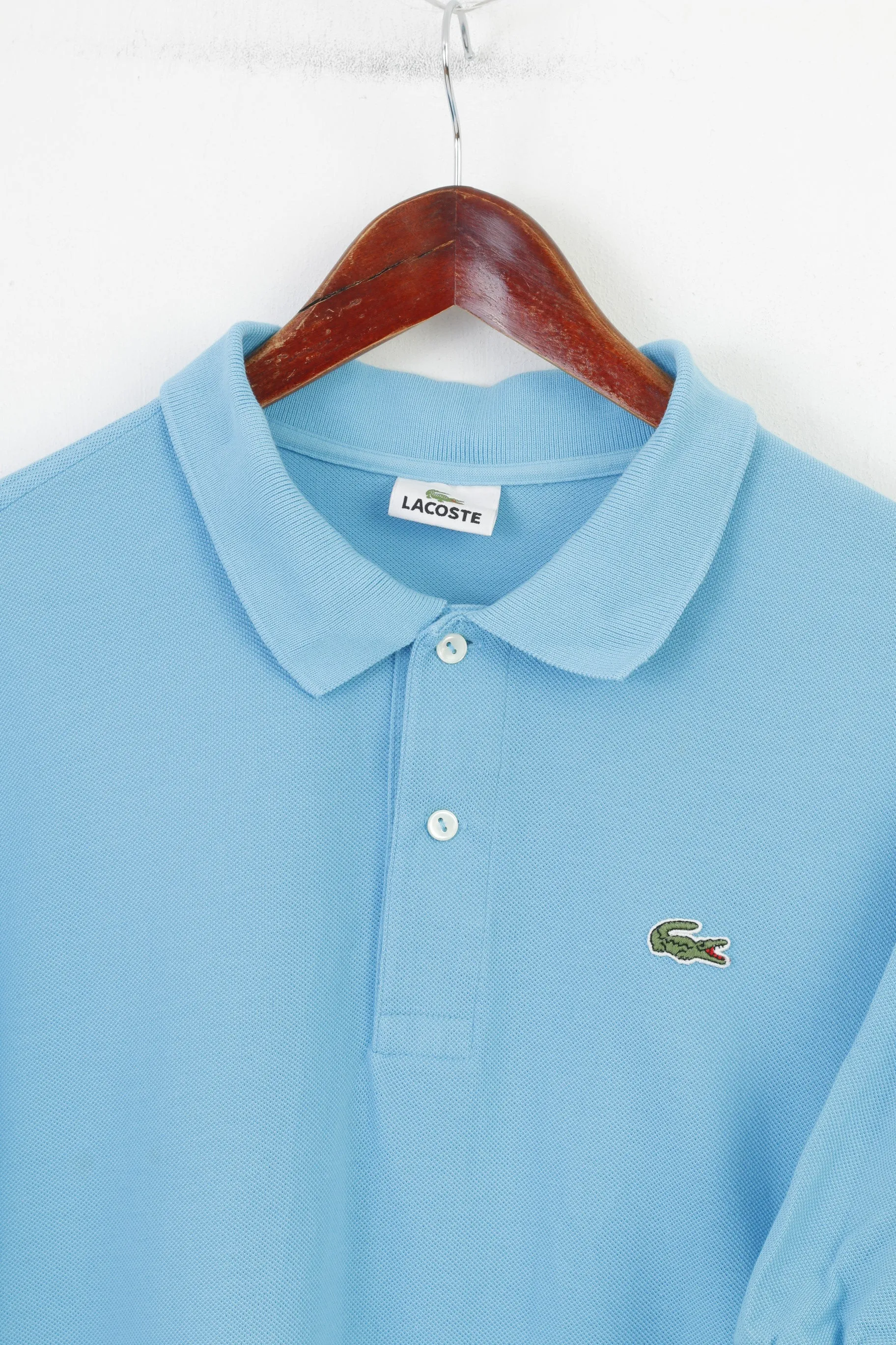 Lacoste Men 8 XL Polo Shirt Blue Short Sleeve Collar Cotton Vintage Top