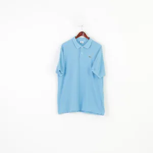 Lacoste Men 8 XL Polo Shirt Blue Short Sleeve Collar Cotton Vintage Top