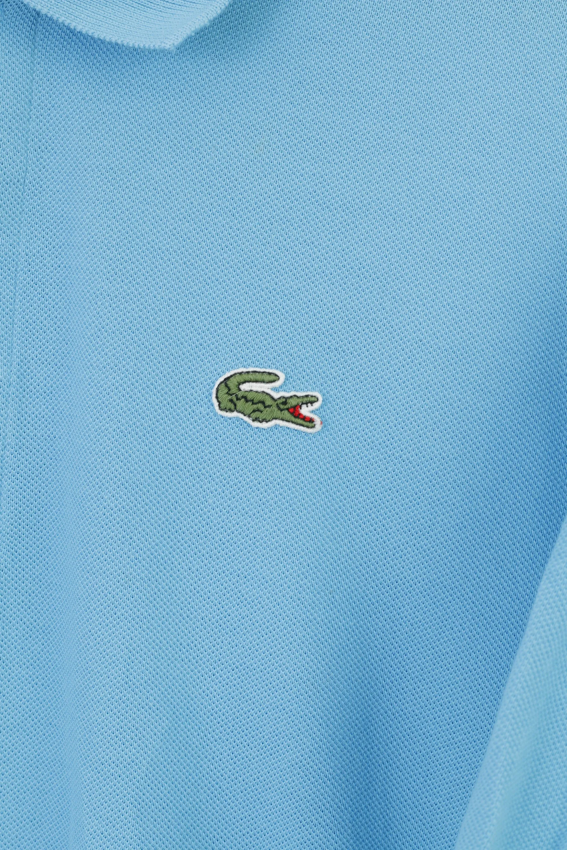 Lacoste Men 8 XL Polo Shirt Blue Short Sleeve Collar Cotton Vintage Top