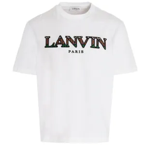 Lanvin White Embroidered Logo T-Shirt