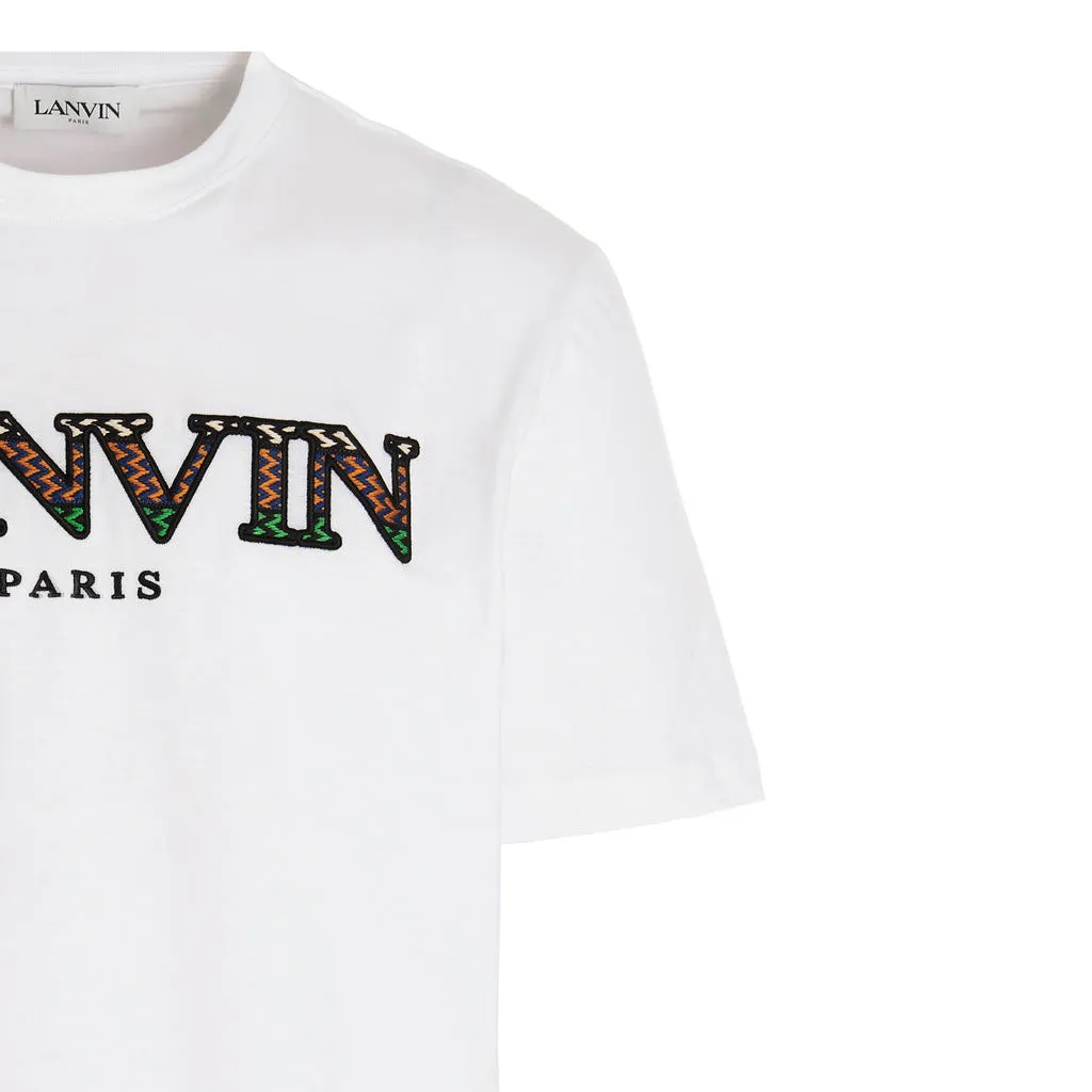 Lanvin White Embroidered Logo T-Shirt