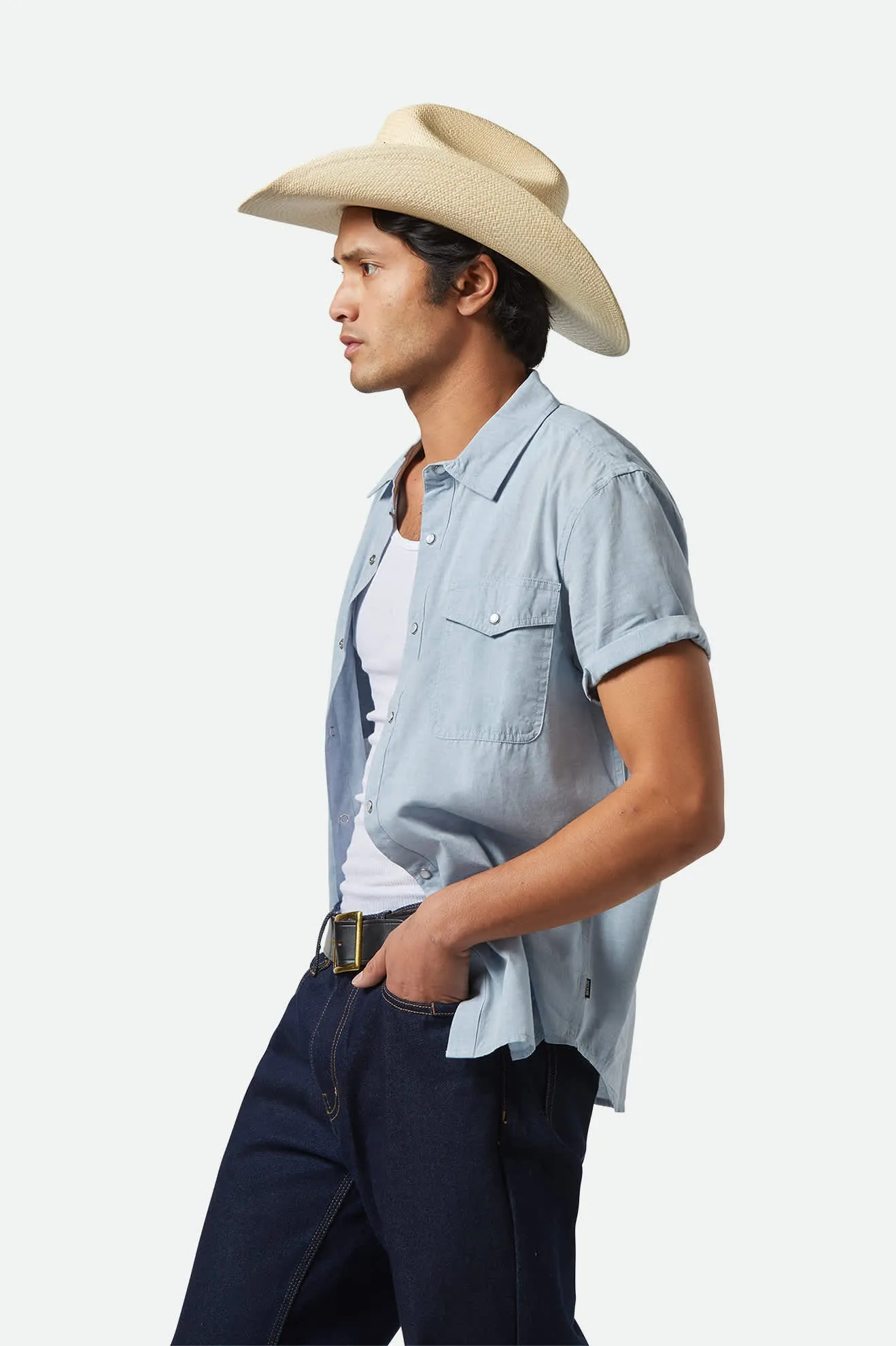 Laredo Panama Straw Cowboy Hat - Catalina Sand Brixton