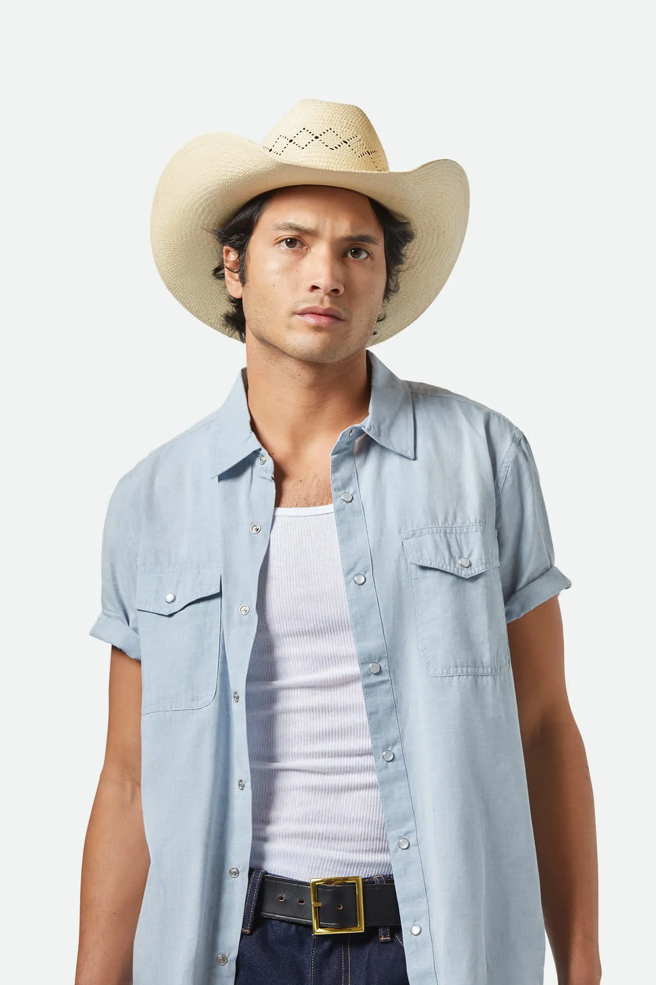 Laredo Panama Straw Cowboy Hat - Catalina Sand Brixton