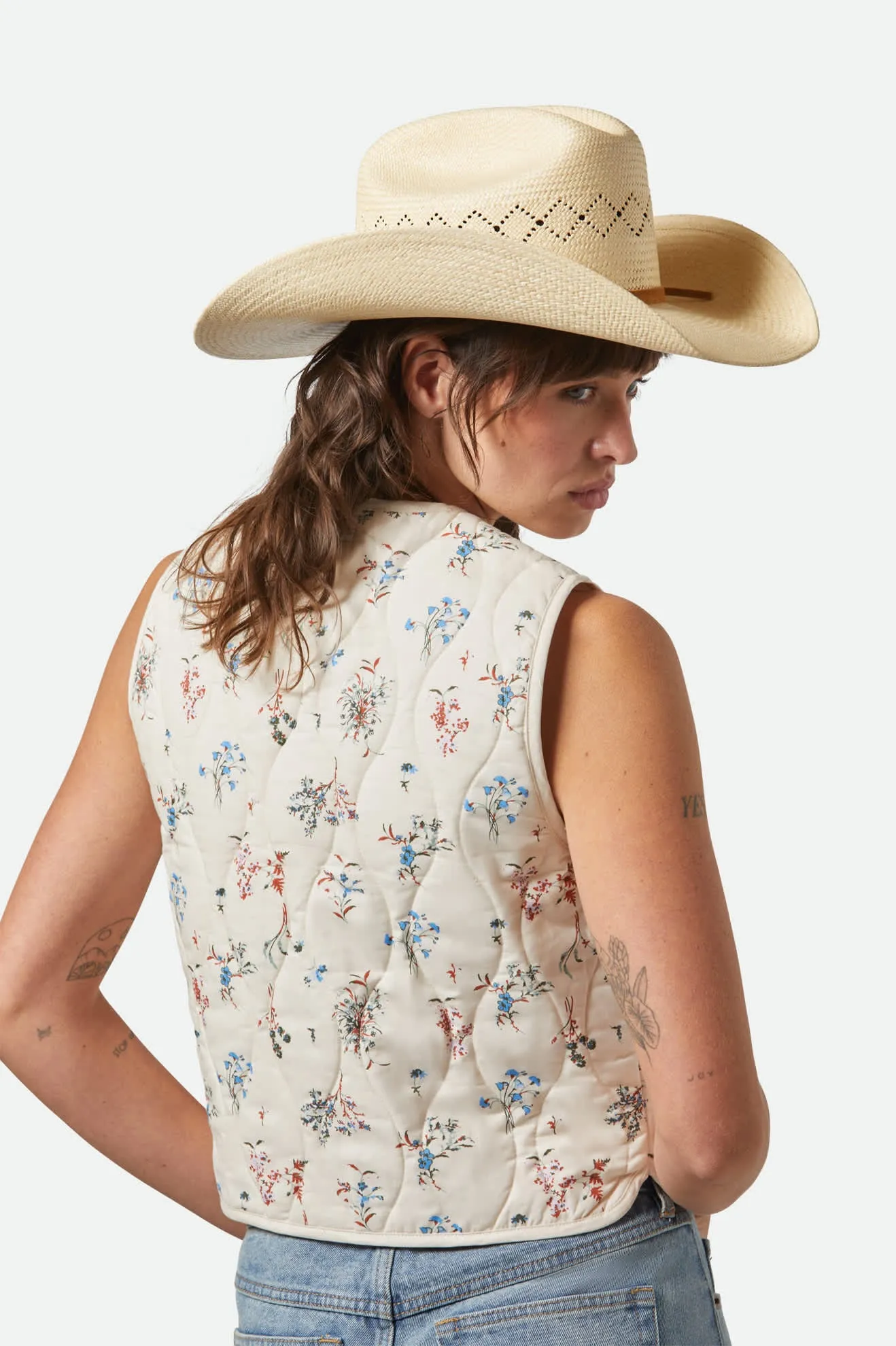 Laredo Panama Straw Cowboy Hat - Catalina Sand Brixton