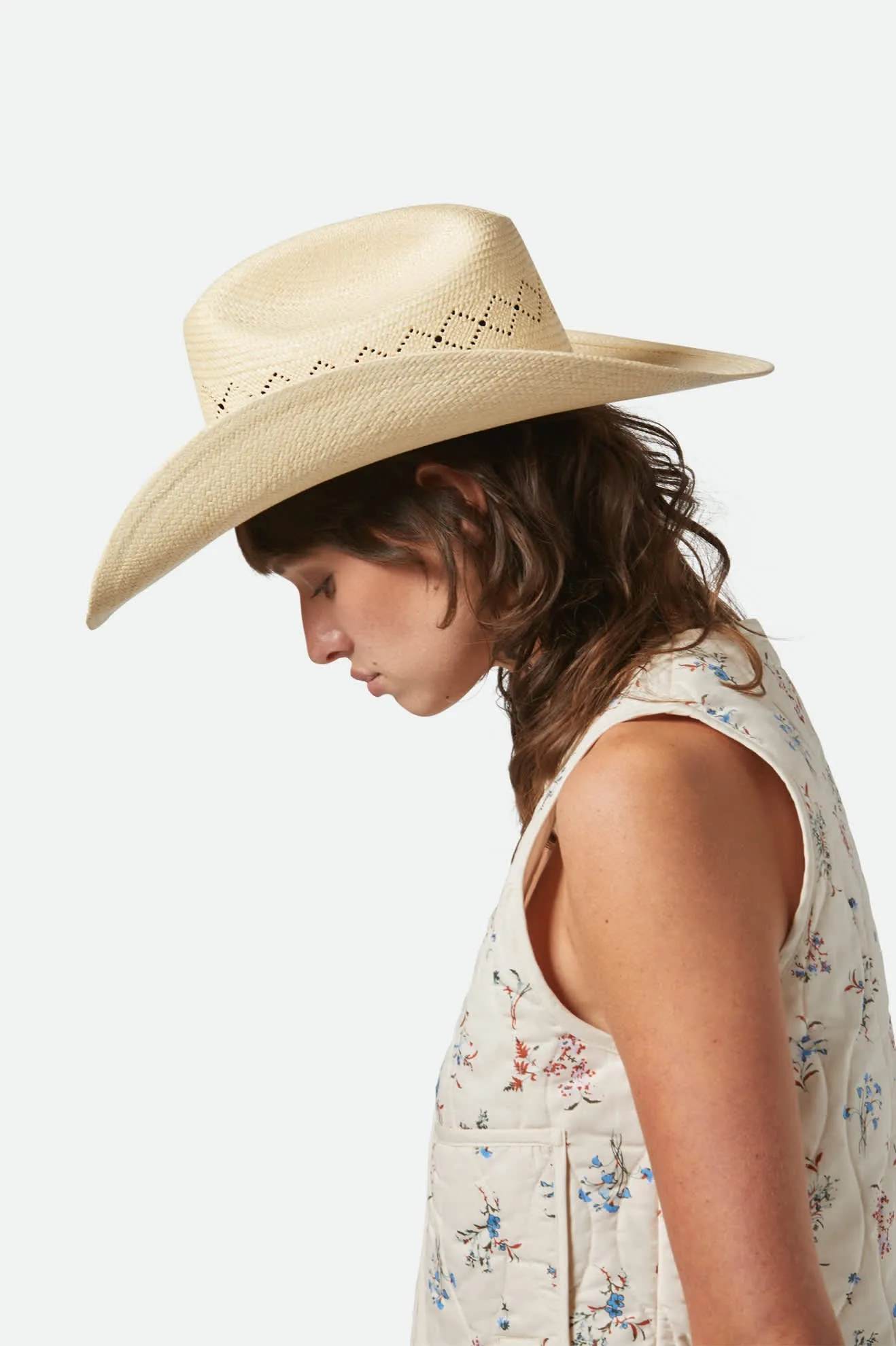 Laredo Panama Straw Cowboy Hat - Catalina Sand Brixton