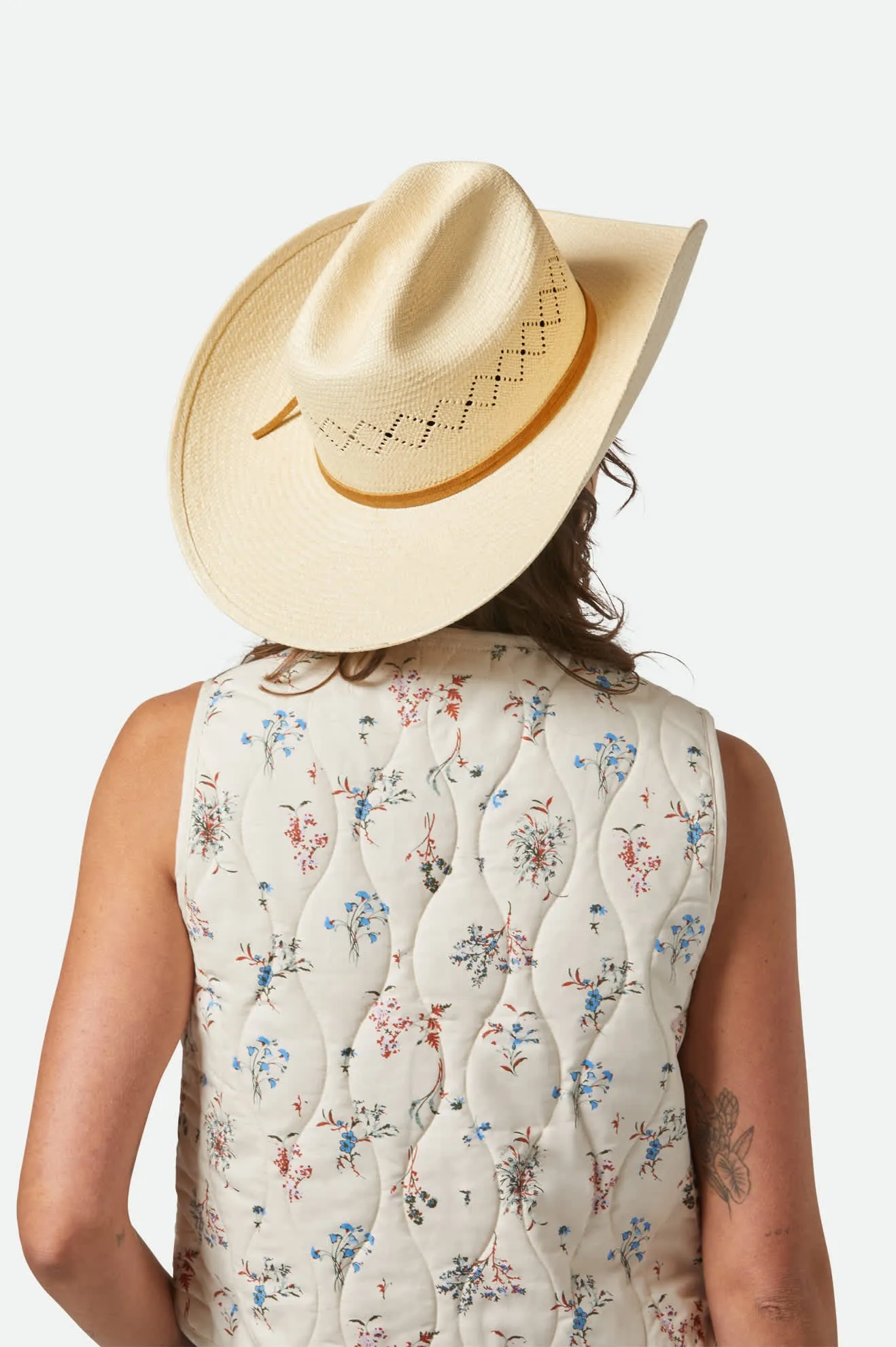 Laredo Panama Straw Cowboy Hat - Catalina Sand Brixton