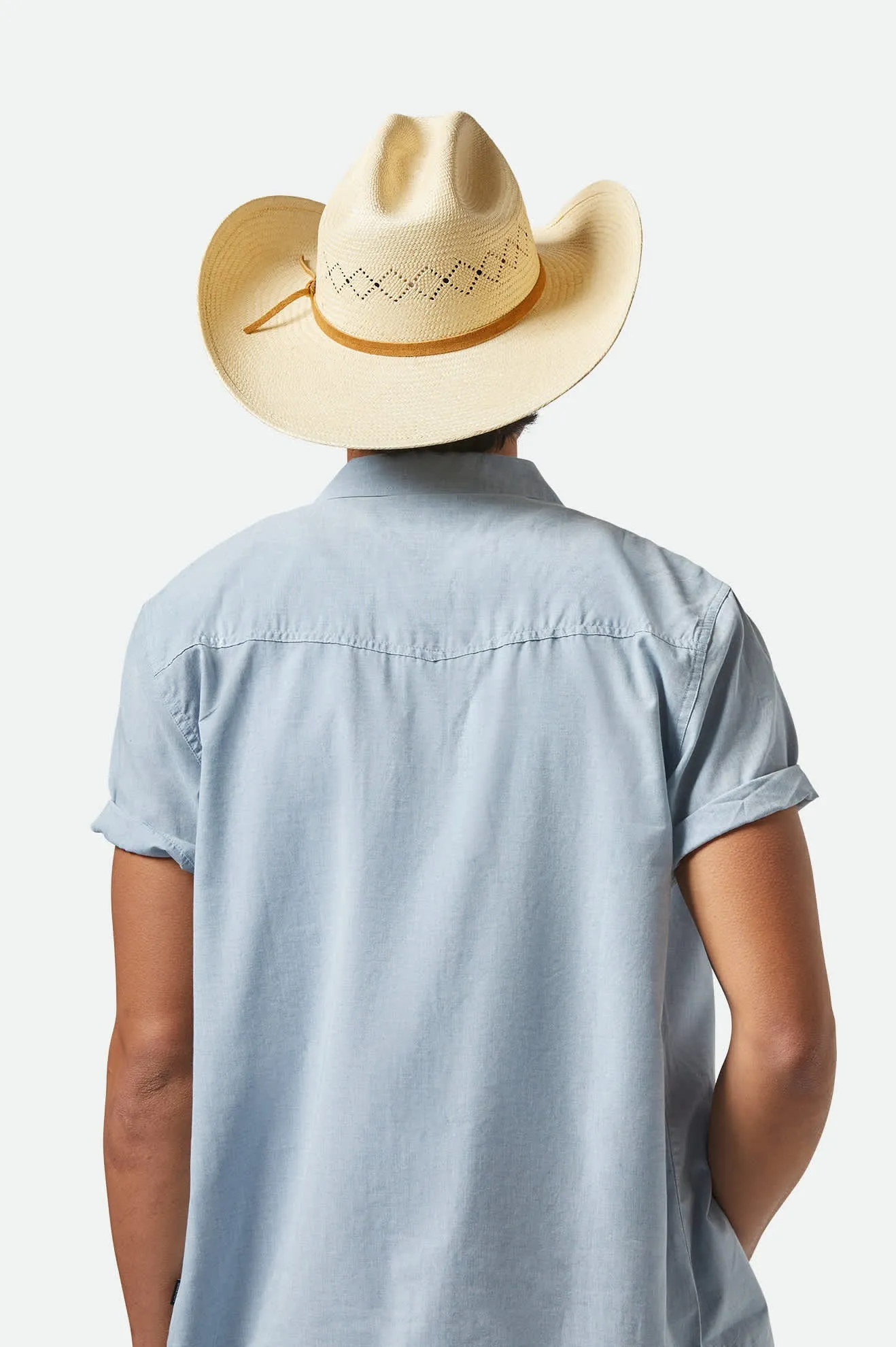 Laredo Panama Straw Cowboy Hat - Catalina Sand Brixton