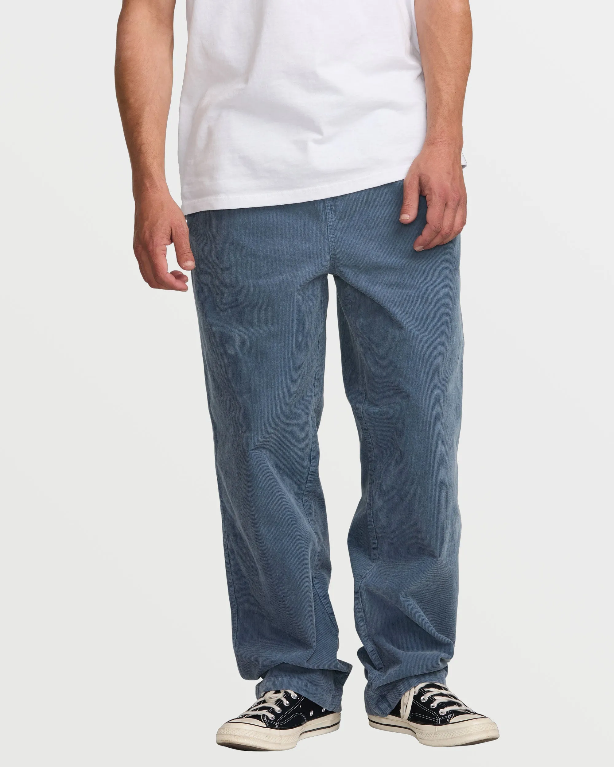 Larry Elastic Waist Corduroy Pants - Slate Blue Billabong