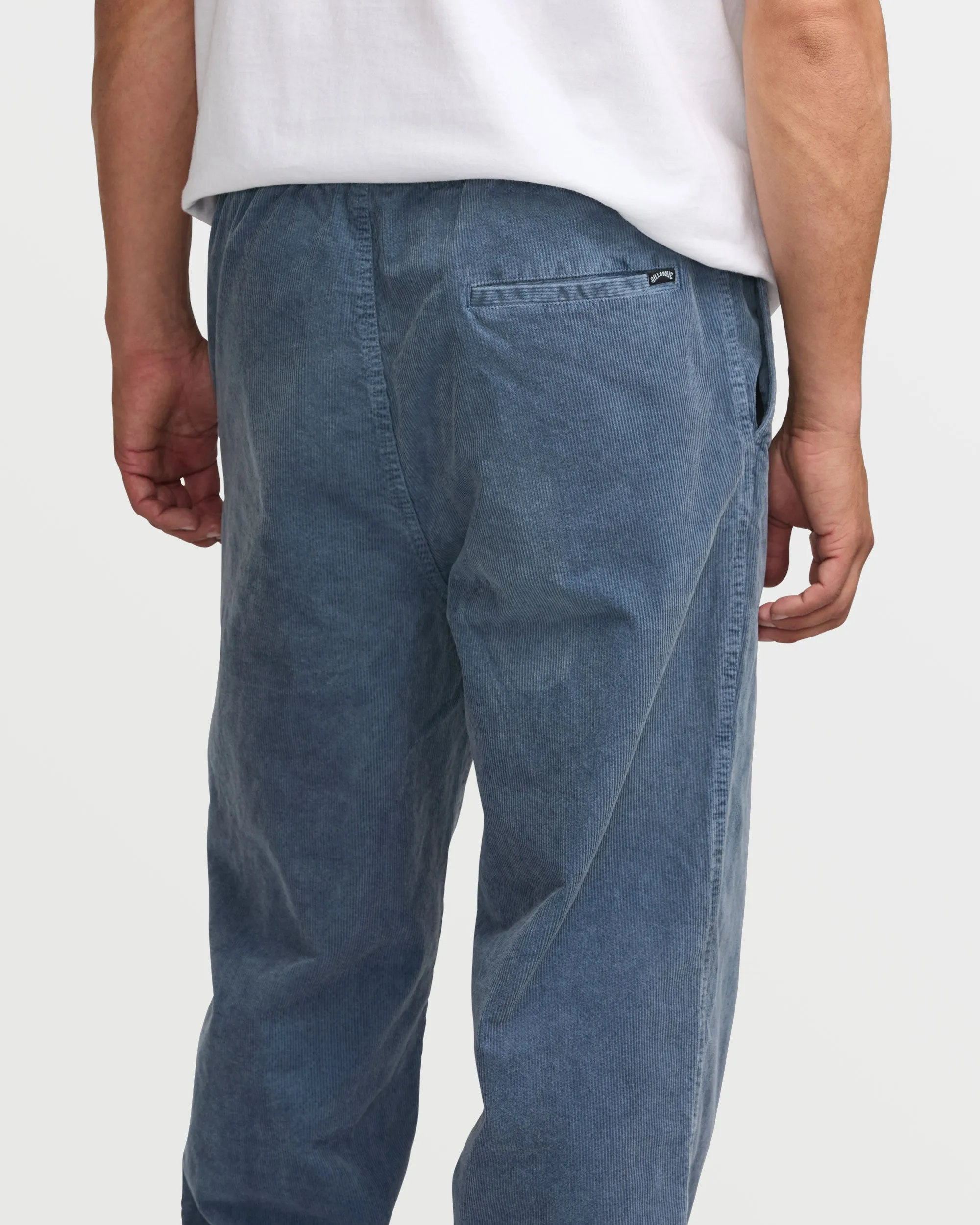 Larry Elastic Waist Corduroy Pants - Slate Blue Billabong