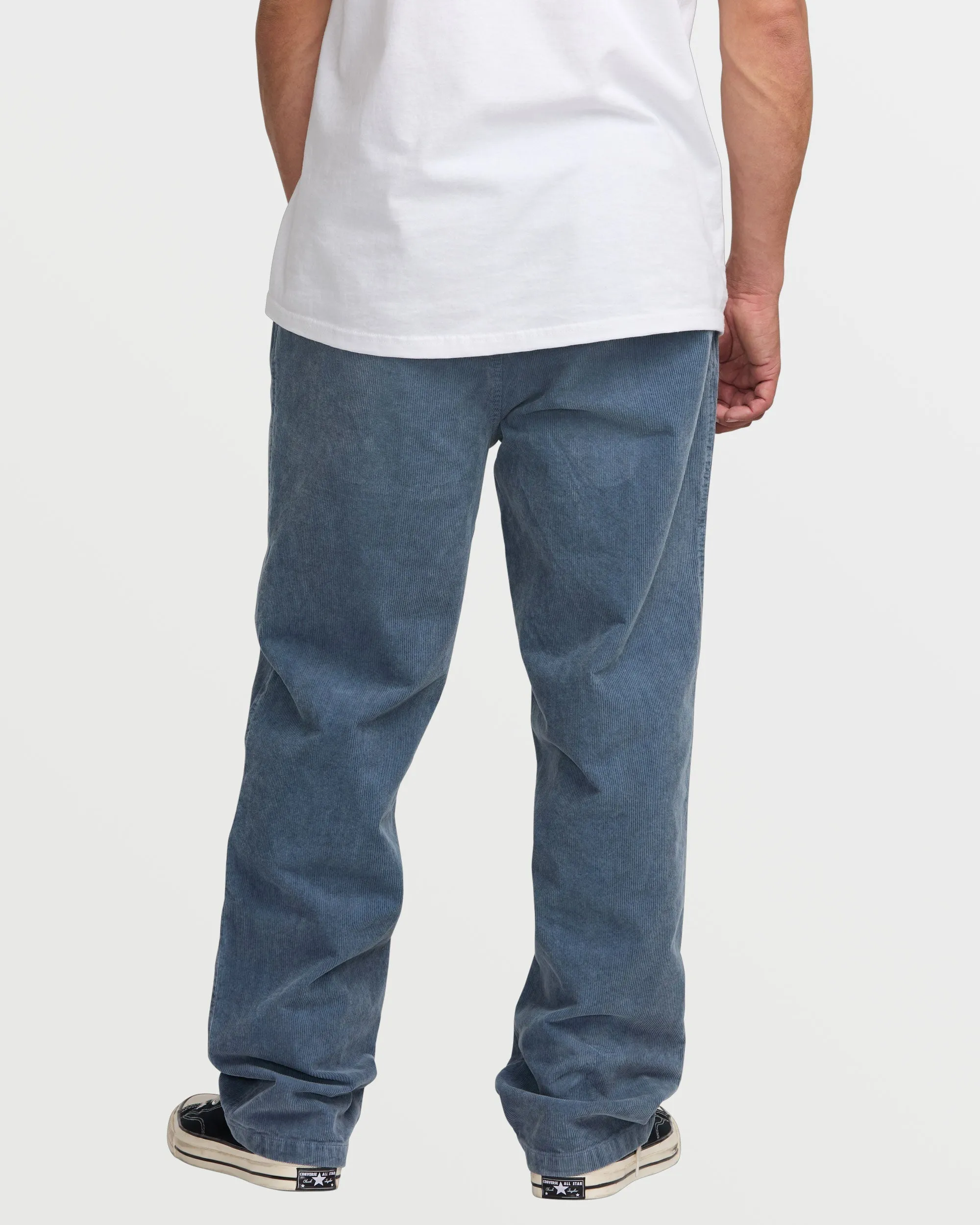 Larry Elastic Waist Corduroy Pants - Slate Blue Billabong