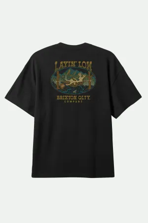Layin' Low S/S Standard T-Shirt - Black Brixton