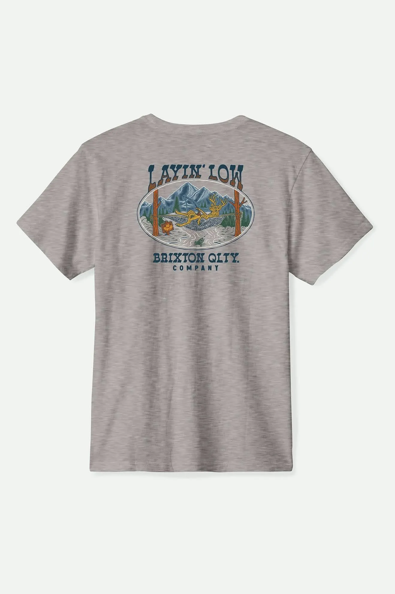 Layin' Low S/S Standard T-Shirt - Heather Grey Brixton