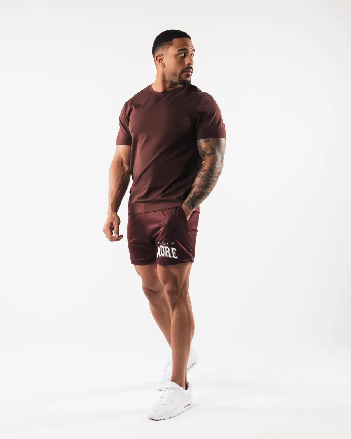 LDB More Mesh Short 6 - Burgundy Alphalete Athletics