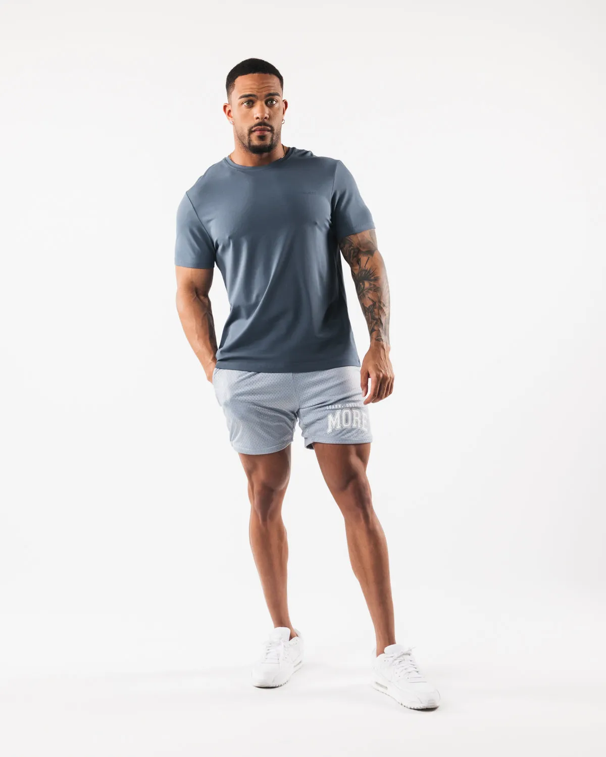 LDB More Mesh Short 6 - Fog Blue Alphalete Athletics