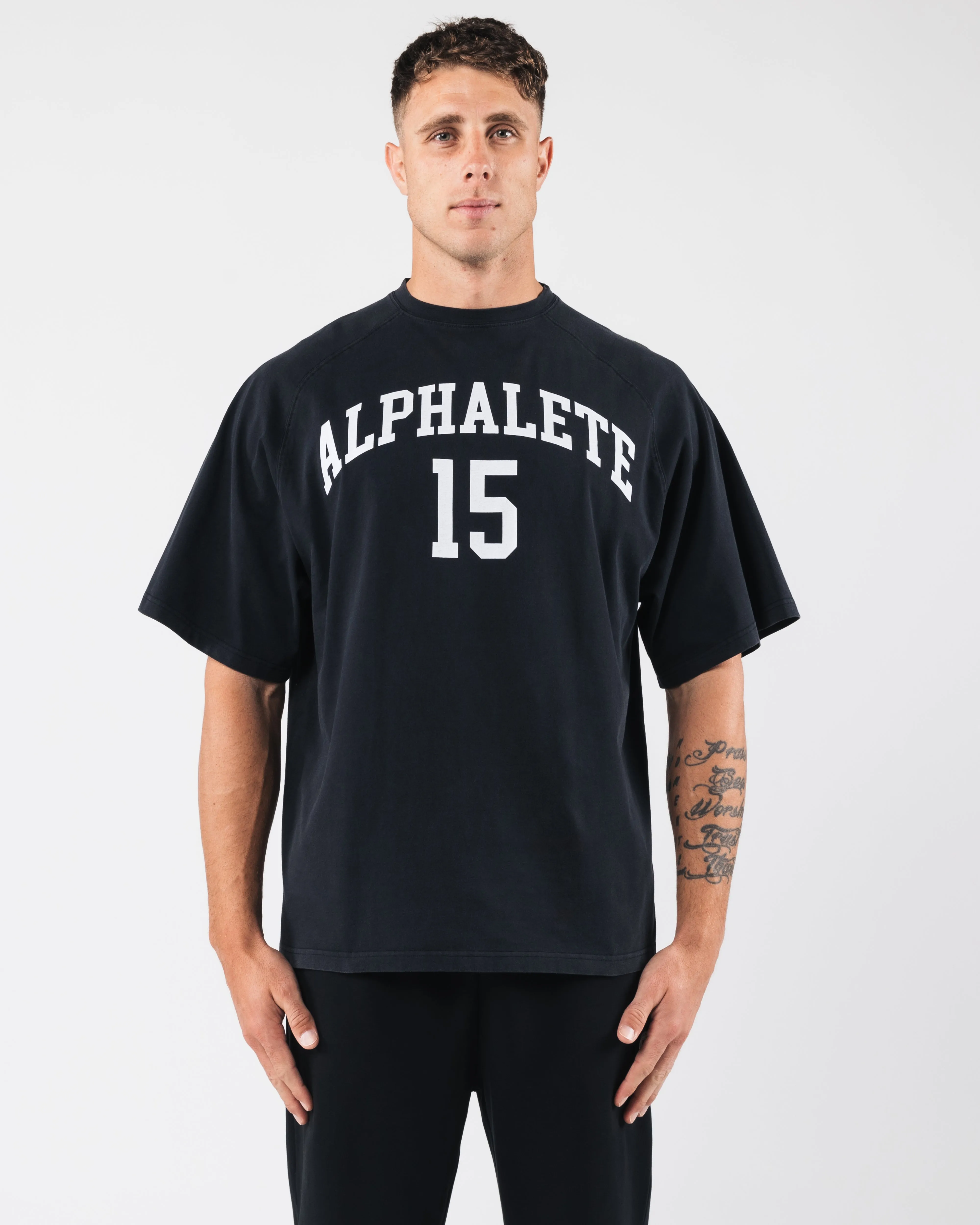 League Box Tee - Black Alphalete Athletics