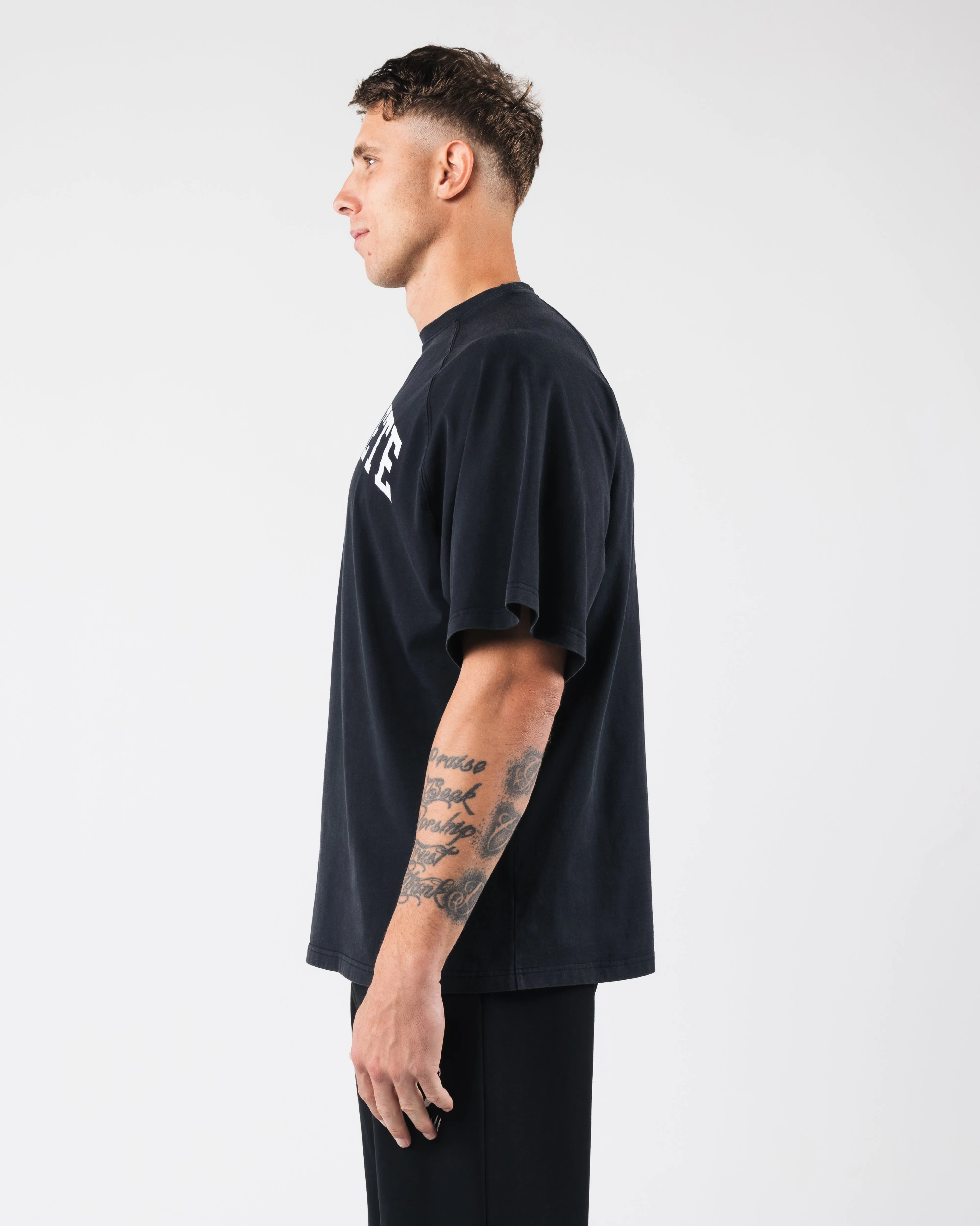 League Box Tee - Black Alphalete Athletics