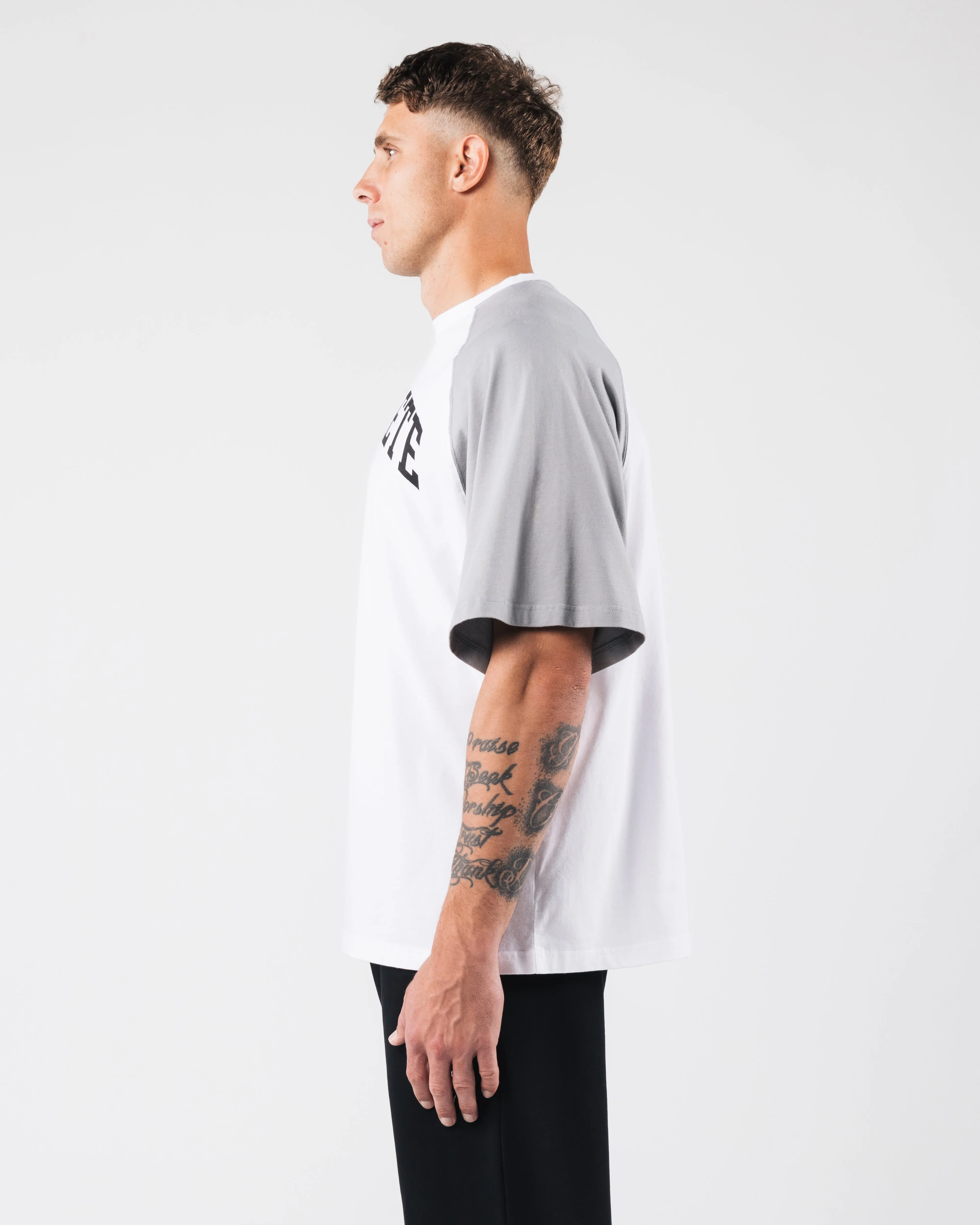 League Box Tee - White Alphalete Athletics
