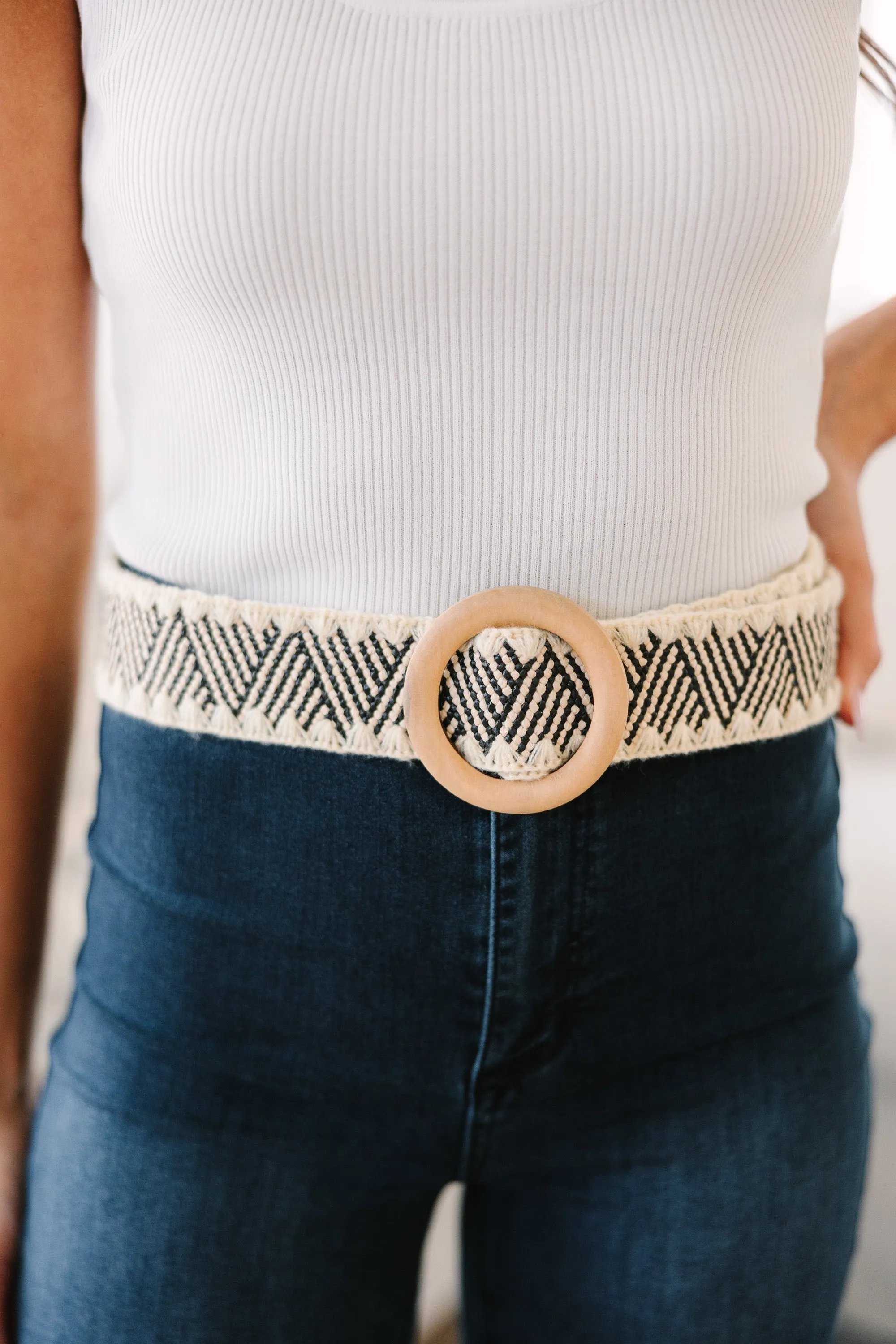 Let's Get Going Black Braided Belt