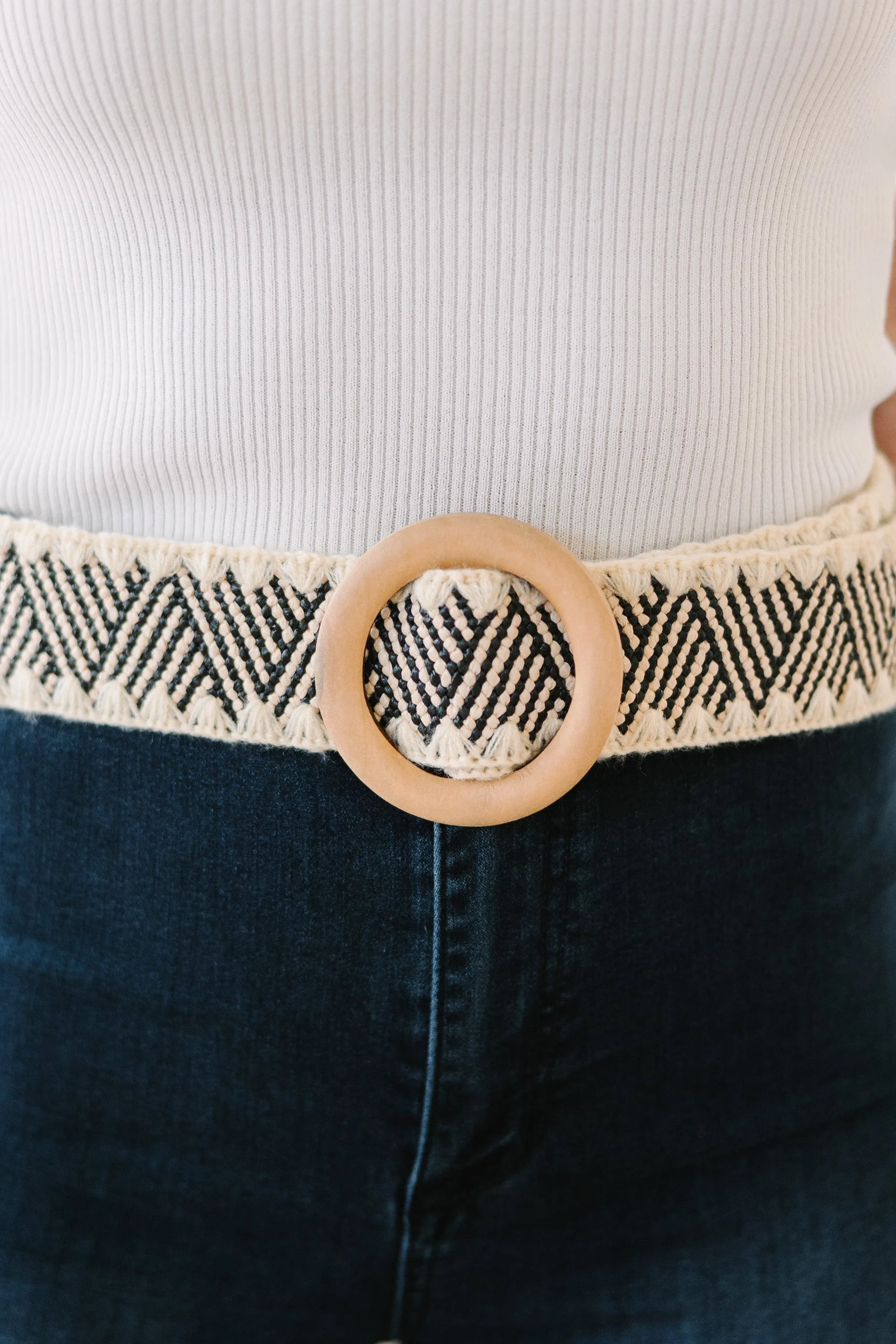 Let's Get Going Black Braided Belt