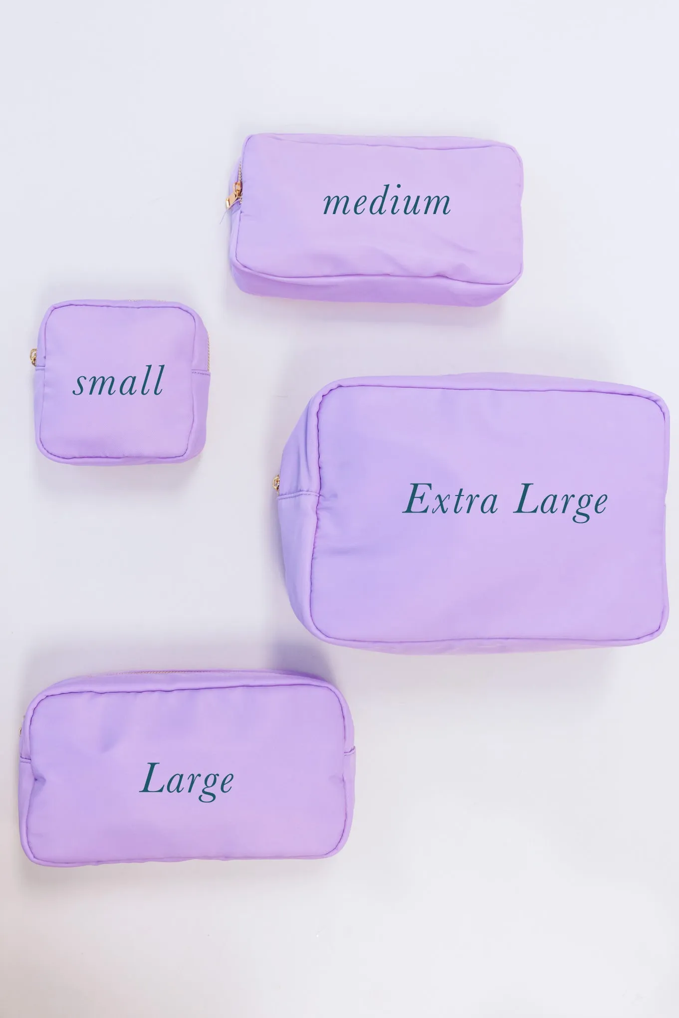 Let's Get Going Lilac Varsity Cosmetic Bag, Large