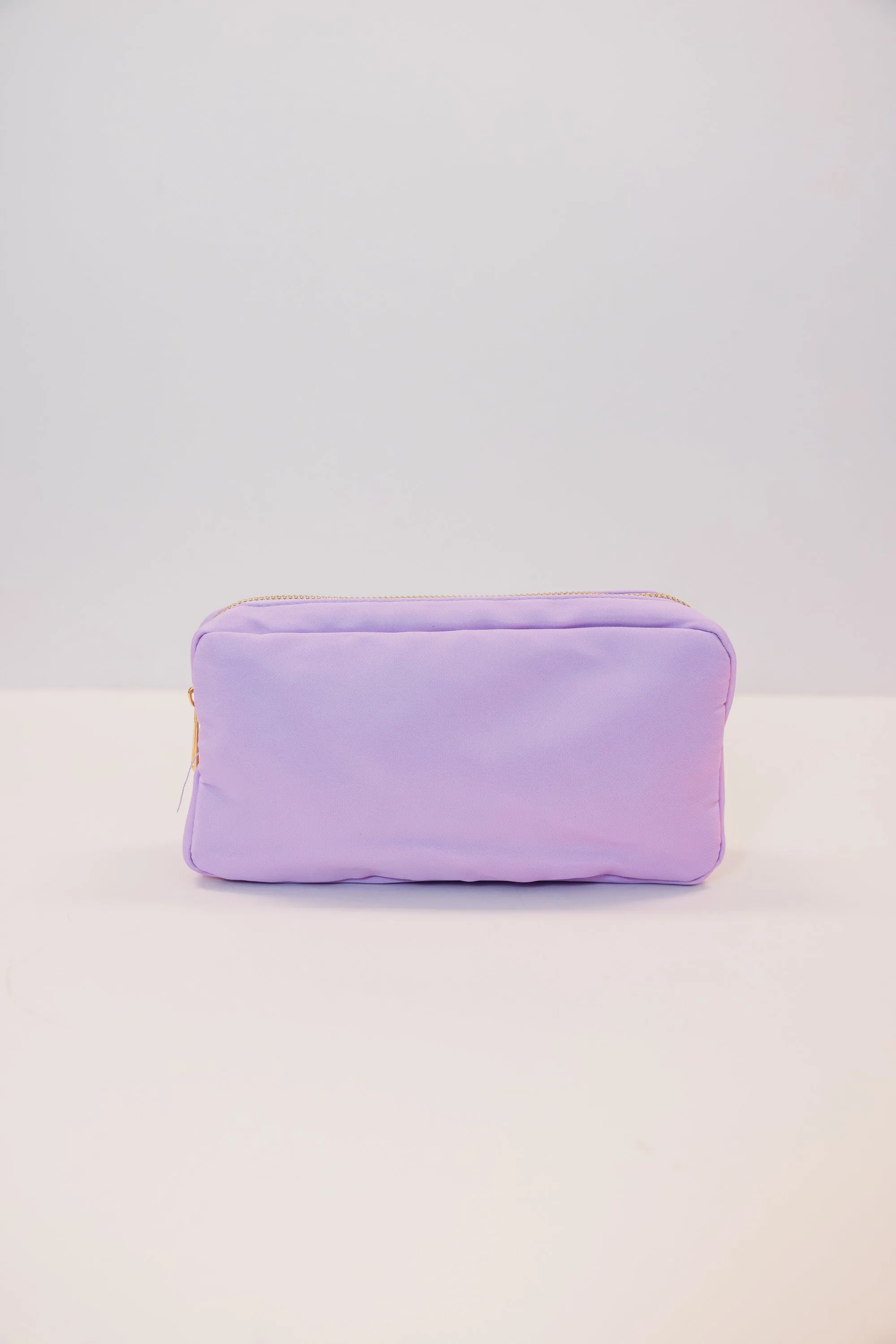 Let's Get Going Lilac Varsity Cosmetic Bag, Medium