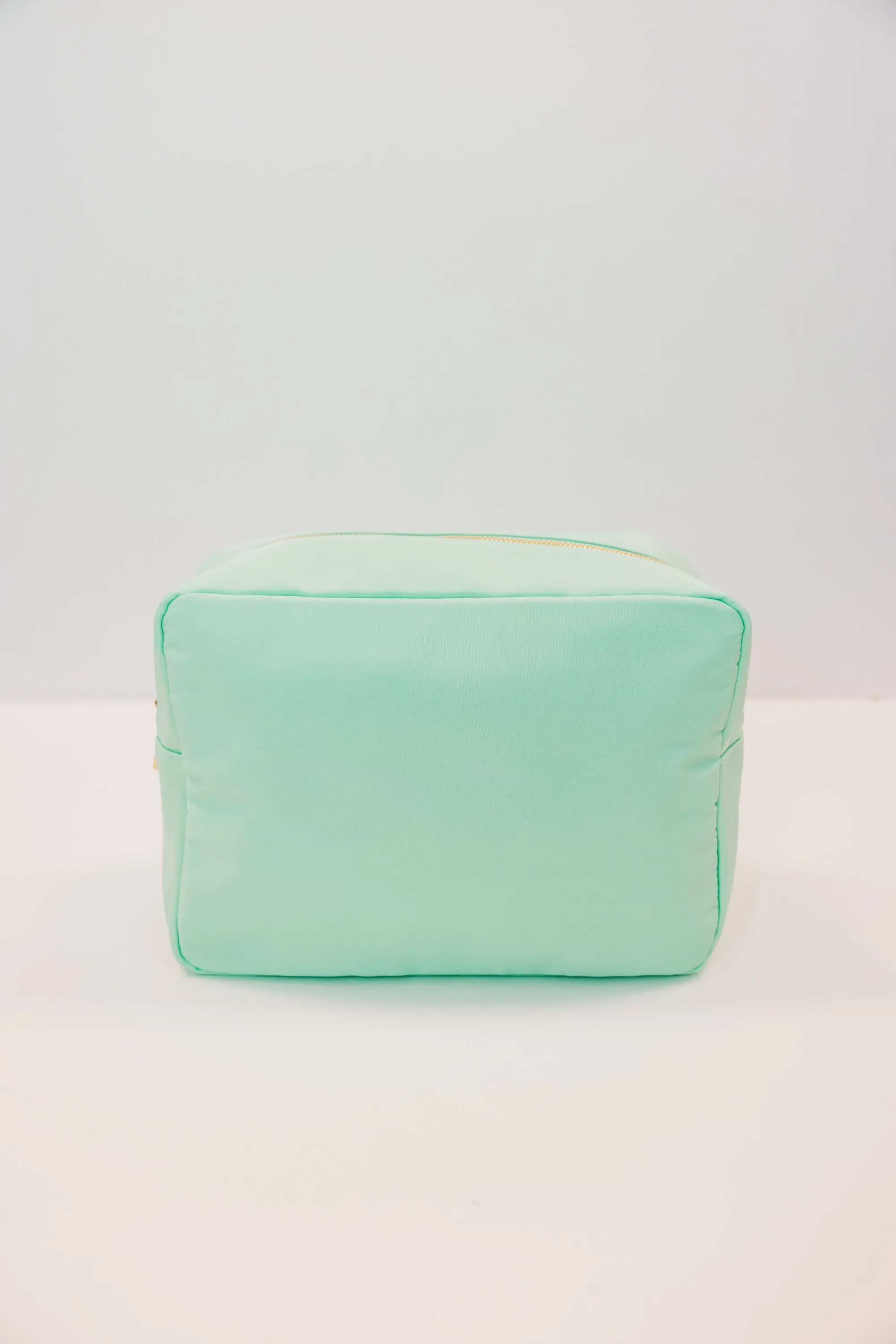 Let's Get Going Mint Varsity Cosmetic Bag, X-Large