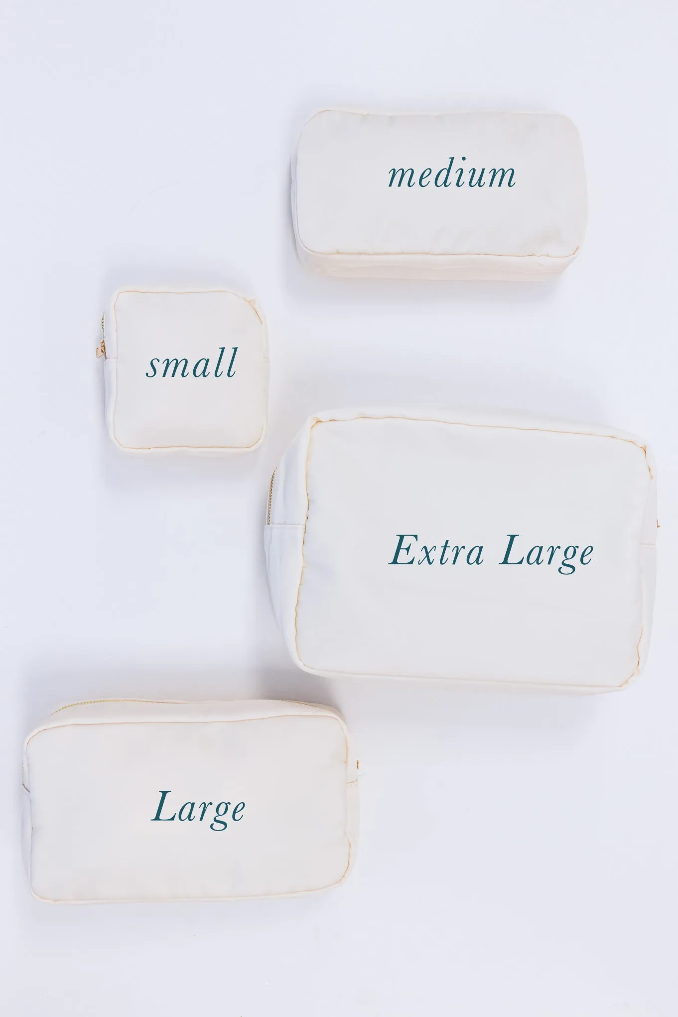 Let's Get Going Nude Varsity Cosmetic Bag, Large