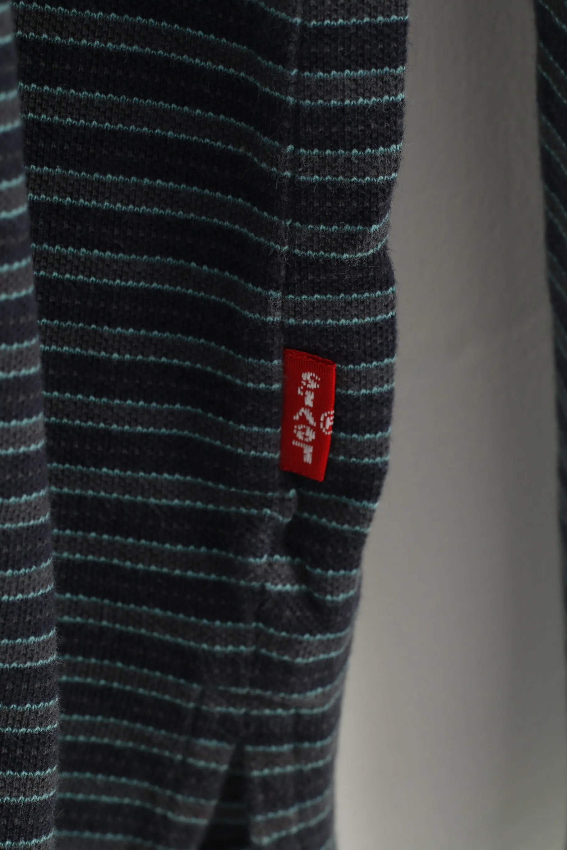 Levi Strauss & Co Men L Polo Shirt Navy Striped Long Sleeve Classic Levi's  vintage Top